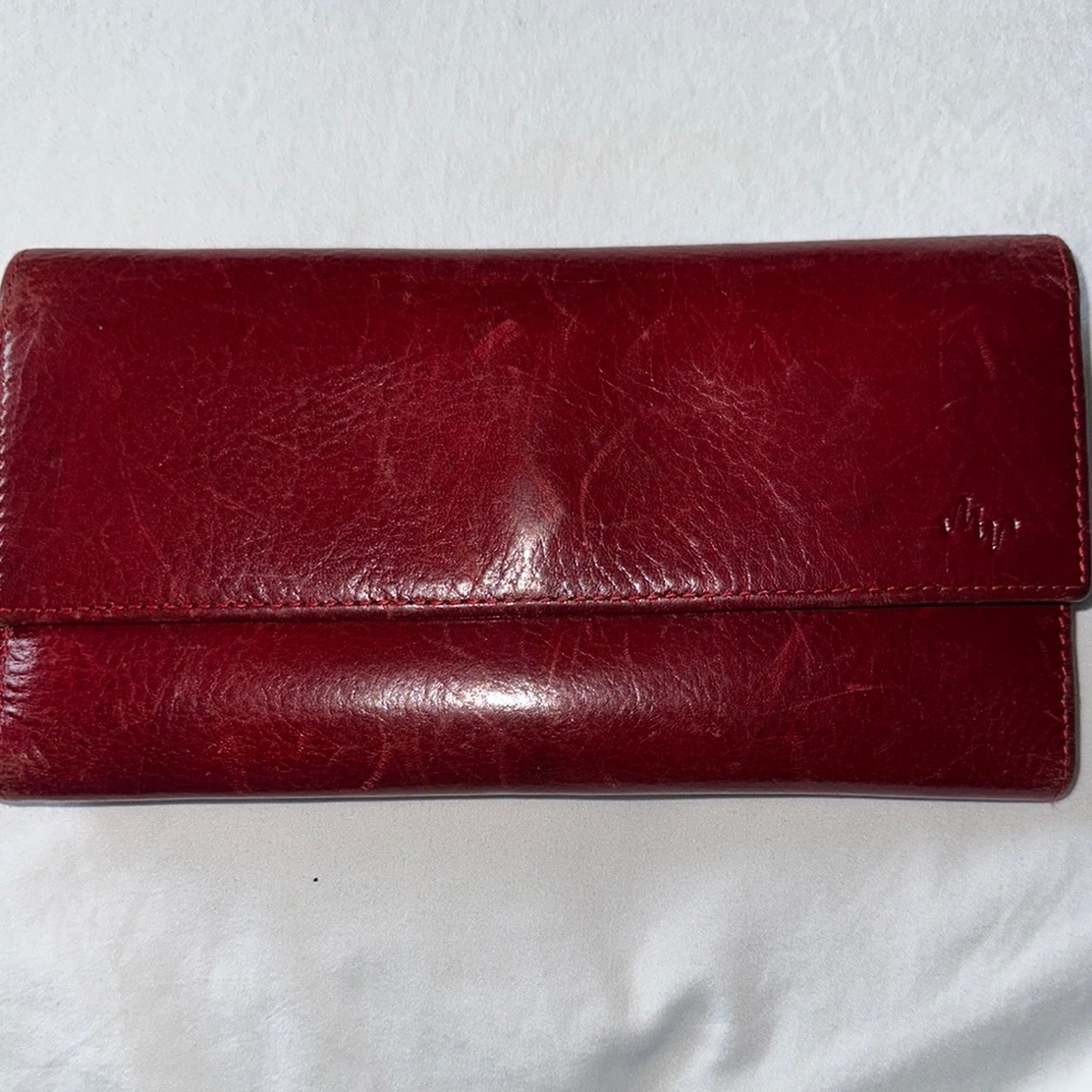 Elegant Red Leather Clutch
